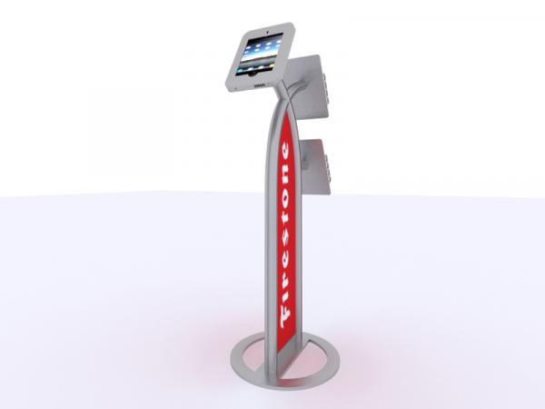 MOD-1353 iPad Kiosk with Literature Holders -- Silver